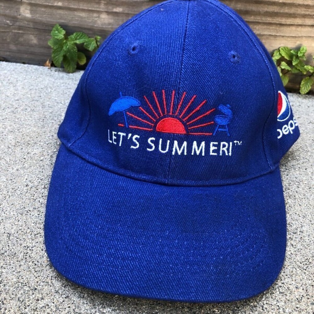 PEPSI LET'S SUMMERI Port Authority Blue Soda Baseball Hat Adjustable Cap​​​​​​​